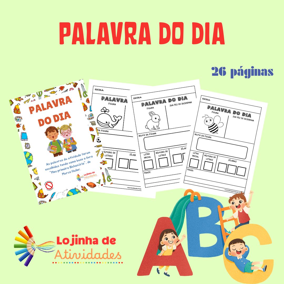 PALAVRA DO DIA ANIMAIS Lojinha De Atividades PALAVRA DO DIA ANIMAIS Lojinha De Atividades