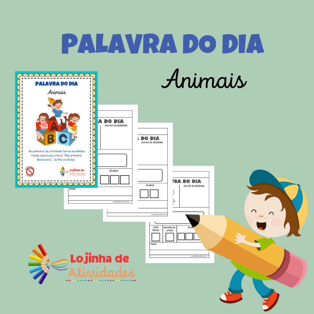 PALAVRA DO DIA ANIMAIS Lojinha De Atividades PALAVRA DO DIA ANIMAIS Lojinha De Atividades